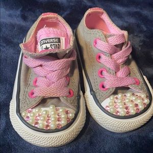 Pink and gray Converse